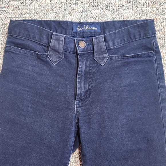 Vtg Earl Jeans Ink Blue Stretch Low-Rise Cotton Twill Bootcut Jeans 24 - Picture 4 of 8